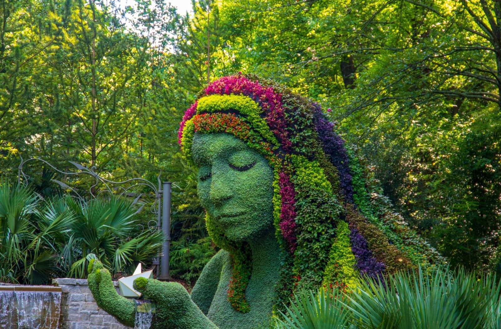 One of the exhibits of the Atlanta Botanical Garden is pictured here